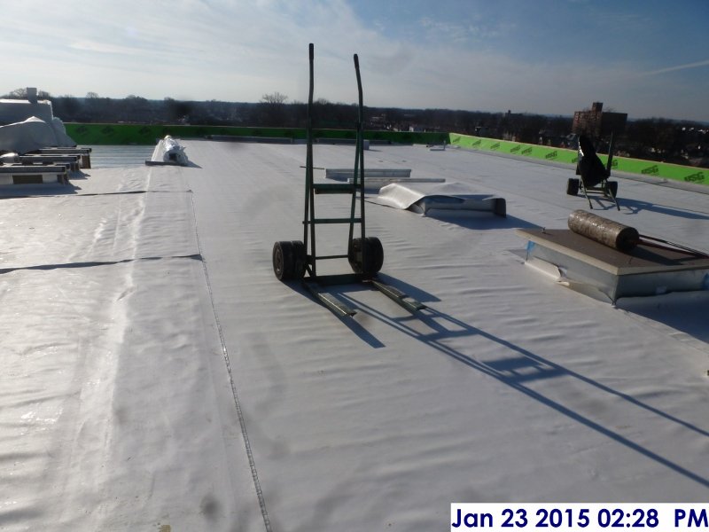 Installed fleeceback at the high roof Facing West